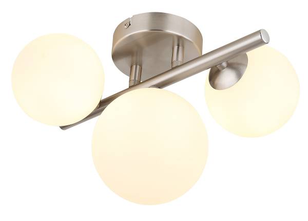 LED-Deckenleuchte Riha Typ E - Opalglas / Eisen - 3-flammig