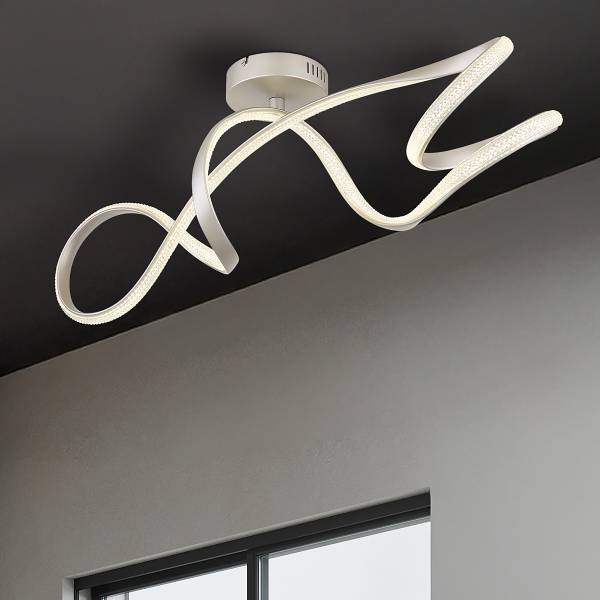 LED-Deckenleuchte Swirl - Eisen / Acrylglas - 1-flammig - Silber