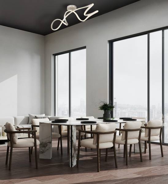 LED-Deckenleuchte Swirl - Eisen / Acrylglas - 1-flammig - Silber