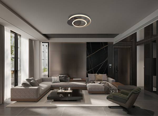 LED-Deckenleuchte Julio - Acrylglas - 1-flammig - Grau