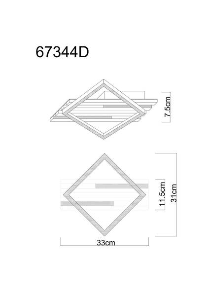 LED-Deckenleuchte Obrien Typ A - Acrylglas / Eisen - 1-flammig