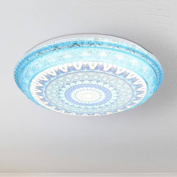 LED-Deckenleuchte Lazaro - Acrylglas / Eisen - 1-flammig - Blau