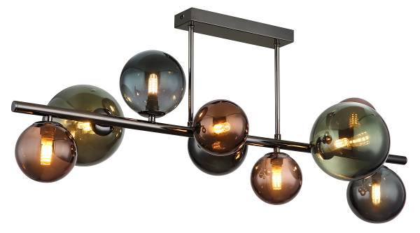 LED-Deckenleuchte Riha Typ J - Farbglas / Eisen - 9-flammig