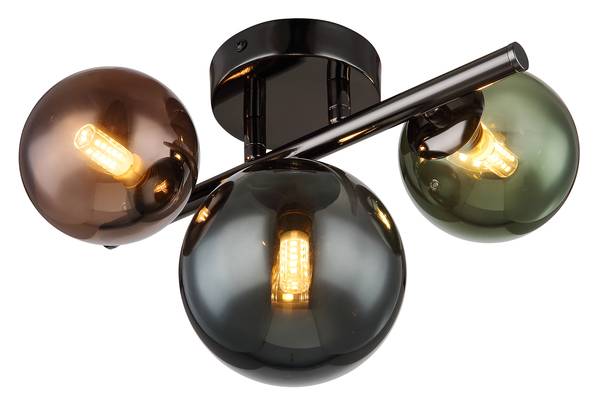 LED-Deckenleuchte Riha Typ H - Farbglas / Eisen - 3-flammig