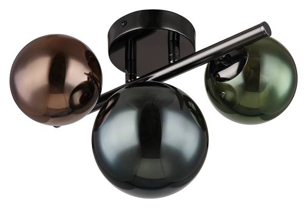 LED-Deckenleuchte Riha Typ H - Farbglas / Eisen - 3-flammig