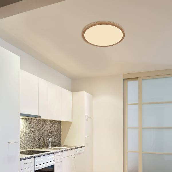 LED-Deckenleuchte Sapana rund - Acrylglas - 1-flammig - Braun - Durchmesser: 42 cm