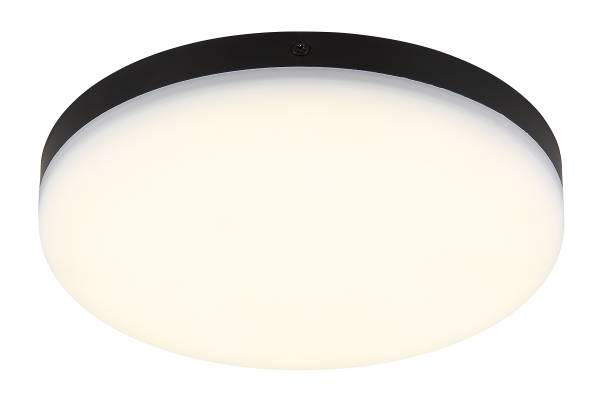 LED-Deckenleuchte Matthew rund - Acrylglas - 1-flammig - Schwarz - Durchmesser: 22 cm