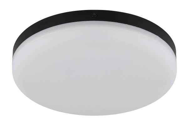 LED-Deckenleuchte Matthew rund - Acrylglas - 1-flammig - Schwarz - Durchmesser: 22 cm