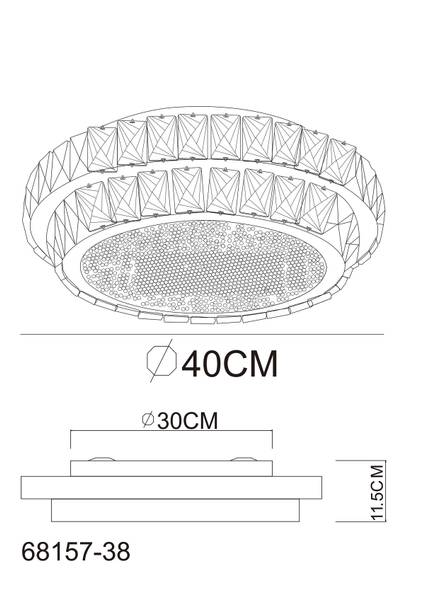 LED-Deckenleuchte Klara - Glas / Eisen - 1-flammig - Durchmesser: 40 cm