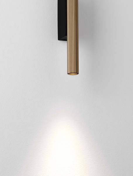Wandleuchte Paron - Aluminium - Schwarz / Gold