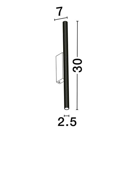 Wandleuchte Paron - Aluminium - Schwarz / Gold
