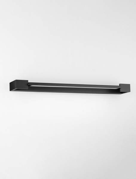 Badleuchte Arga - Aluminium / Acrylglas - Schwarz - Breite: 60 cm