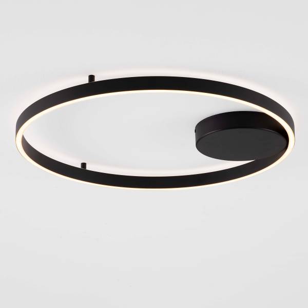 Deckenleuchte Hedra - Aluminium - Schwarz - Durchmesser: 60 cm