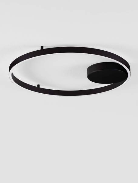 Deckenleuchte Hedra - Aluminium - Schwarz - Durchmesser: 60 cm
