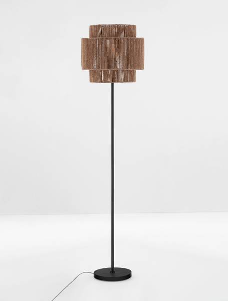 Stehleuchte Lito - Aluminium / Flachgewebe - Braun