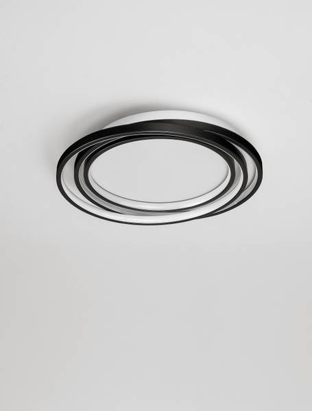 Deckenleuchte Arbor - Aluminium / Acrylglas - Schwarz - Durchmesser: 44 cm