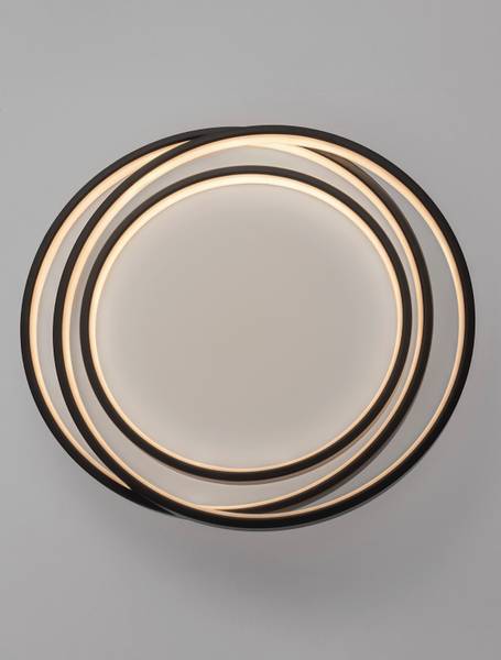 Deckenleuchte Arbor - Aluminium / Acrylglas - Schwarz - Durchmesser: 44 cm