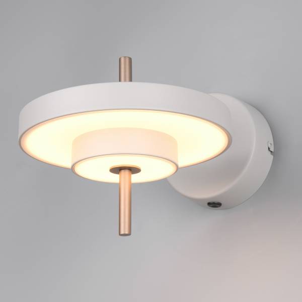 LED-Wandleuchte Keaton - Polycarbonat / Eisen - 1-flammig - Grau