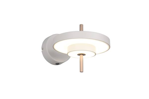 LED-Wandleuchte Keaton - Polycarbonat / Eisen - 1-flammig - Grau