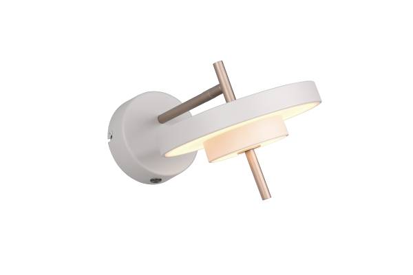 LED-Wandleuchte Keaton - Polycarbonat / Eisen - 1-flammig - Grau