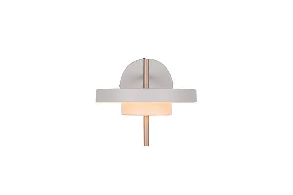 LED-Wandleuchte Keaton - Polycarbonat / Eisen - 1-flammig - Grau