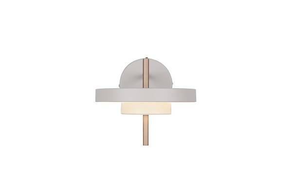 LED-Wandleuchte Keaton - Polycarbonat / Eisen - 1-flammig - Grau