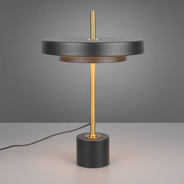 LED-Tischleuchte Keaton - Polycarbonat / Eisen - 1-flammig - Schwarz