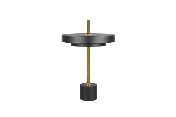 LED-Tischleuchte Keaton - Polycarbonat / Eisen - 1-flammig - Schwarz