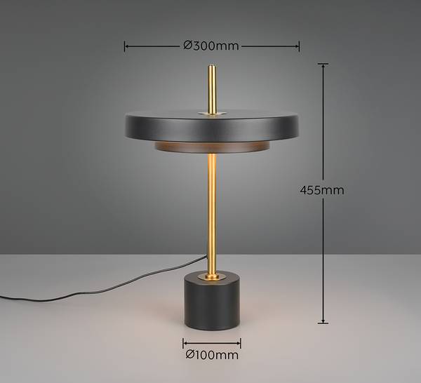 LED-Tischleuchte Keaton - Polycarbonat / Eisen - 1-flammig - Schwarz