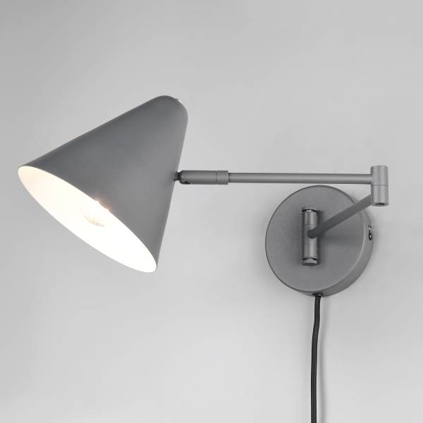 Wandleuchte Cosima - Eisen - 1-flammig - Dunkelgrau