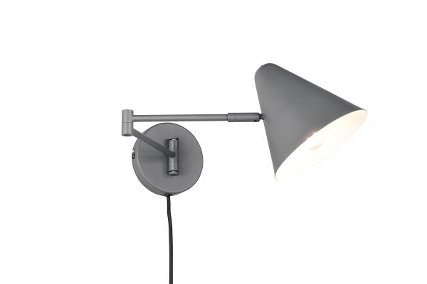 Wandleuchte Cosima - Eisen - 1-flammig - Dunkelgrau