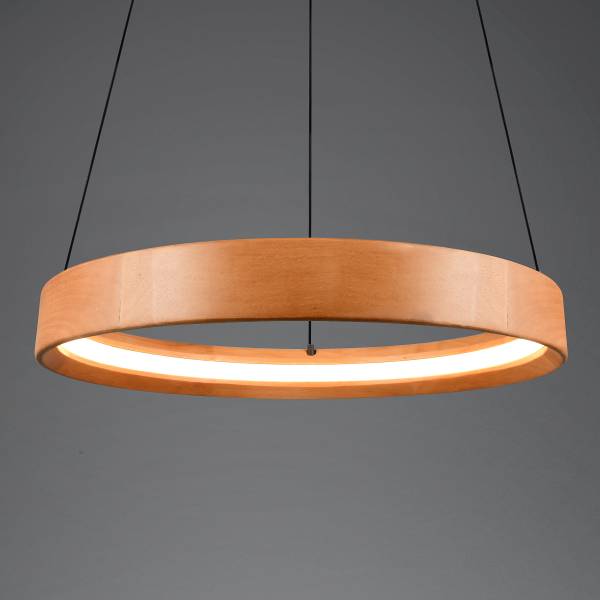 LED-Pendelleuchte Lynwood - Gummibaum teilmassiv / Eisen - 1-flammig