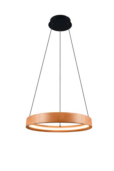 LED-Pendelleuchte Lynwood - Gummibaum teilmassiv / Eisen - 1-flammig