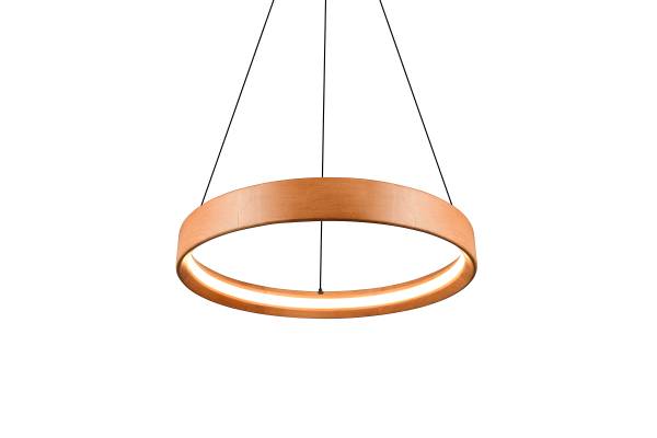 LED-Pendelleuchte Lynwood - Gummibaum teilmassiv / Eisen - 1-flammig