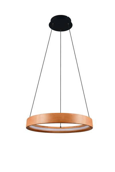 LED-Pendelleuchte Lynwood - Gummibaum teilmassiv / Eisen - 1-flammig