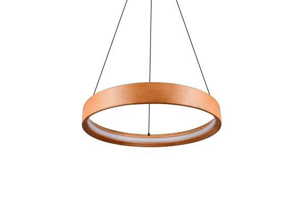 LED-Pendelleuchte Lynwood - Gummibaum teilmassiv / Eisen - 1-flammig