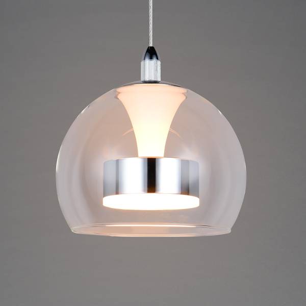 LED-Pendelleuchte Flynt - Klarglas / Eisen - Flammenanzahl: 1