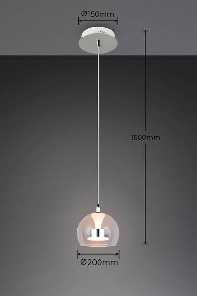 LED-Pendelleuchte Flynt - Klarglas / Eisen - Flammenanzahl: 1