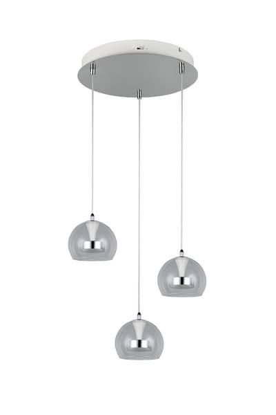 LED-Pendelleuchte Flynt rund - Klarglas / Eisen - 3-flammig