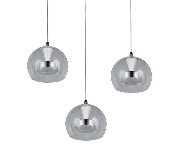 LED-Pendelleuchte Flynt rund - Klarglas / Eisen - 3-flammig