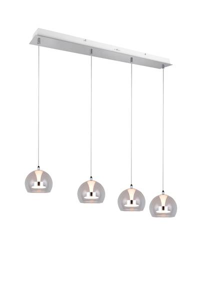 LED-Pendelleuchte Flynt - Klarglas / Eisen - Flammenanzahl: 4