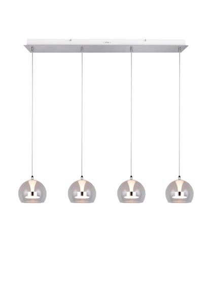 LED-Pendelleuchte Flynt - Klarglas / Eisen - Flammenanzahl: 4