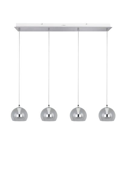 LED-Pendelleuchte Flynt - Klarglas / Eisen - Flammenanzahl: 4