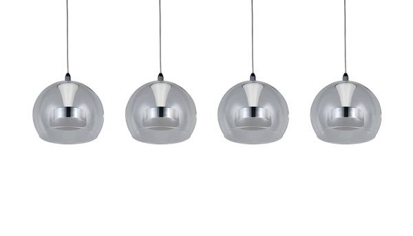 LED-Pendelleuchte Flynt - Klarglas / Eisen - Flammenanzahl: 4