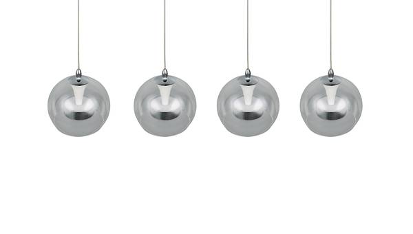 LED-Pendelleuchte Flynt - Klarglas / Eisen - Flammenanzahl: 4