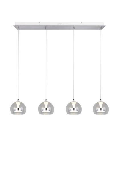 LED-Pendelleuchte Flynt - Klarglas / Eisen - Flammenanzahl: 4