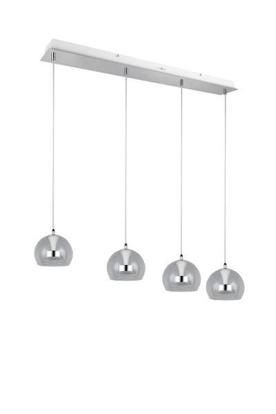LED-Pendelleuchte Flynt - Klarglas / Eisen - Flammenanzahl: 4