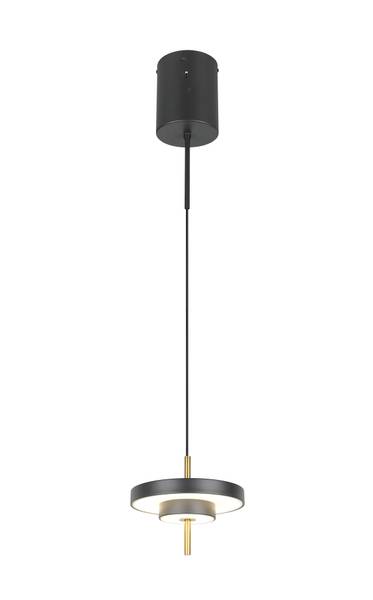 LED-Pendelleuchte Keaton - Polycarbonat / Eisen - 1-flammig - Schwarz - Durchmesser: 20 cm