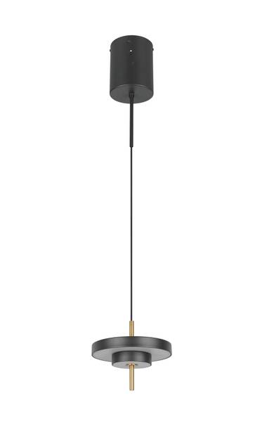 LED-Pendelleuchte Keaton - Polycarbonat / Eisen - 1-flammig - Schwarz - Durchmesser: 20 cm
