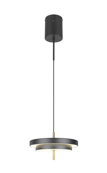 LED-Pendelleuchte Keaton - Polycarbonat / Eisen - 1-flammig - Schwarz - Durchmesser: 40 cm
